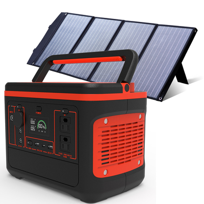 Support 600w fast charging solar portable power station with panel charging station lamping power station for home outdoor camping emergency supply